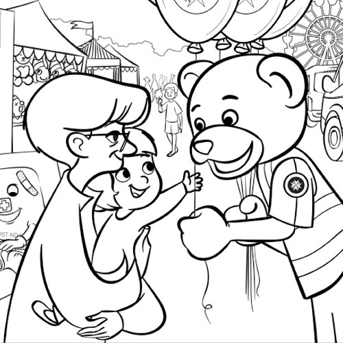 Colouring in book ambulance