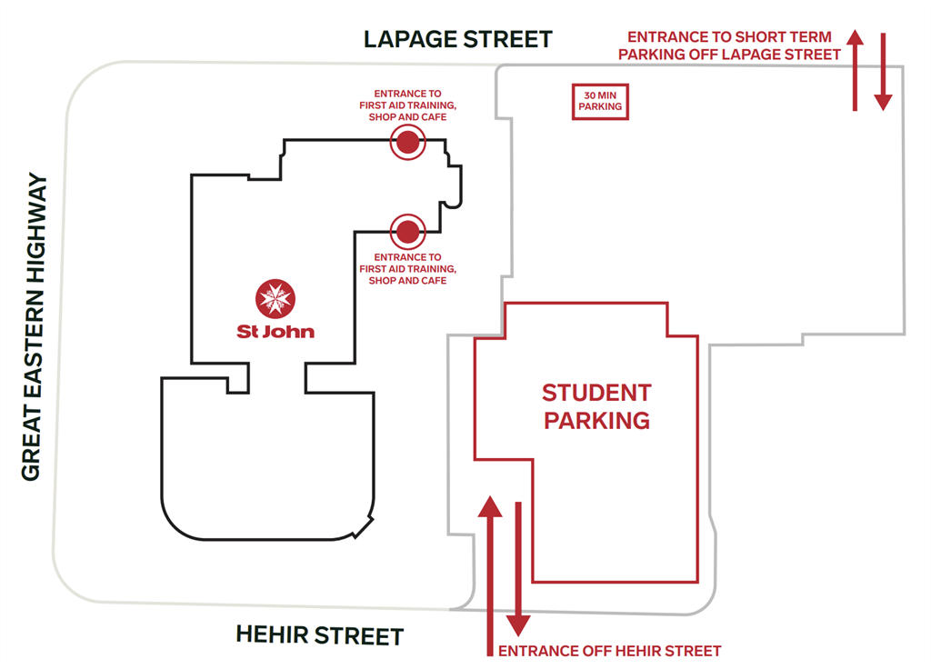 Map showing where to go at Belmont